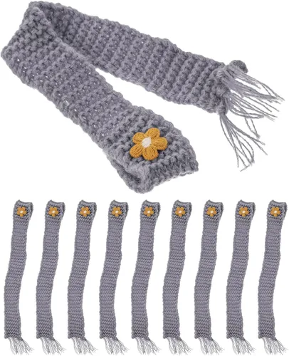 Miniatura 10 de EXCEART 10pcs Mini bufanda decorativa ajustable muñeca bufanda para botella de vino DIY proyectos favores Kawaii muñeca accesorios Caqui