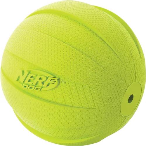 Miniatura 4 de Nerf Dog - Juguete de pelota de goma para perros con silbato, ligero, duradero y resistente al agua, diámetro de 4 pulgadas para razas medianas