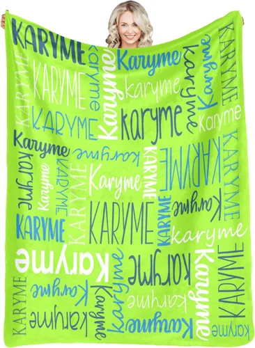 Miniatura 37 de Mantas personalizadas con nombres, regalos para bebés, niñas y niños, manta personalizada de vellón suave y sherpa con nombre para niños y adultos