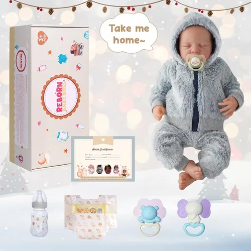 Miniatura 7 de BABESIDE Muñecas realistas de bebé Reborn para niños, 17 pulgadas, sensación de bebé real, muñeca de bebé recién nacido, muñeca de cuerpo completo