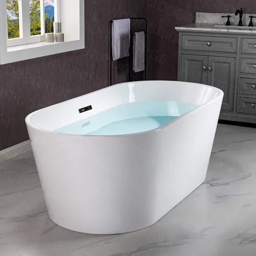 Miniatura 14 de WOODBRIDGE Bañera de acrílico independiente de 59", bañera de remojo contemporánea, acrílico blanco