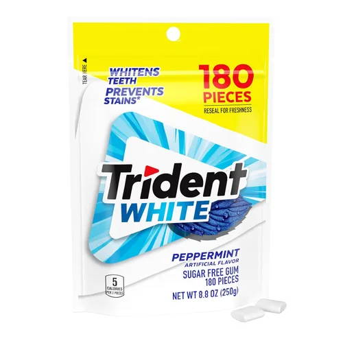 Miniatura 11 de Trident White Sugar-Free Chewing Gum with Xylitol, Peppermint, 180 Piece Bulk Resealable Bag (Pack of 16)