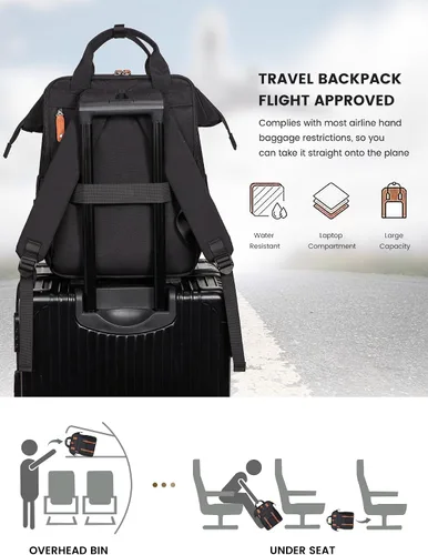 Miniatura 6 de Mochila para portátil para mujeres, mochila de trabajo, mochila de viaje, mochila para conmutador, mochilas universitarias y escolares, 15,6 pulg.