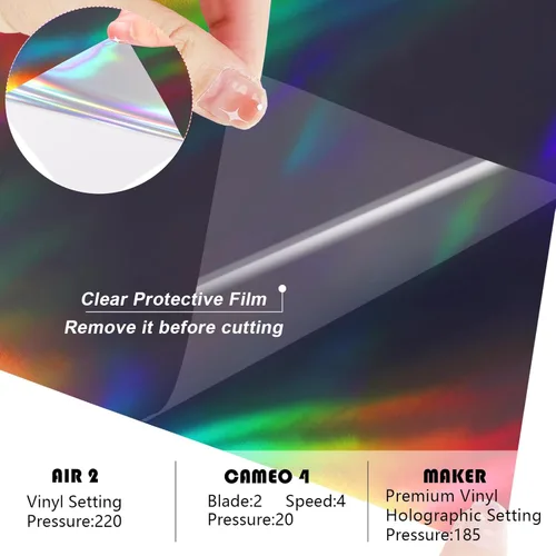 Miniatura 6 de WRAPXPERT Rollo de vinilo holográfico – Vinilo holográfico negro brillante, 12 pulgadas x 5 pies, cromado, sin burbujas para calcomanías