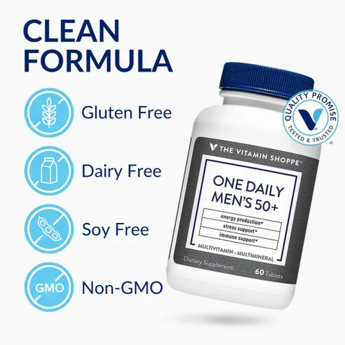 Miniatura 3 de The Vitamin Shoppe Brand One Daily - Multivitamínico multimineral para hombres con magnesio, zinc, calcio y más, estrés energético y apoyo