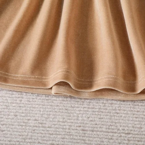 Miniatura 6 de IMEKIS Vestido de terciopelo de Navidad para niñas pequeñas, vestido de fiesta para bebés, otoño, invierno, volantes, manga larga, vestido de noche