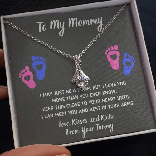 Miniatura 20 de Collar de joyería de pies de bebé, regalos para mamá por primera vez, collar para mamá a mi mamá, regalos para mujeres embarazadas, mamá futura ser