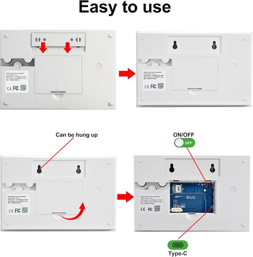 Miniatura 6 de NUNET Sistema de seguridad inteligente inalámbrico para el hogar, kit de alarma de 15 piezas (sensores de movimiento, sirena, control remoto)