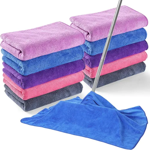 Miniatura 11 de SmoothNovelty 10 piezas de paño de limpieza de microfibra extra grande de 30" x 20" toalla de microfibra grande para piso reutilizable lavable sin