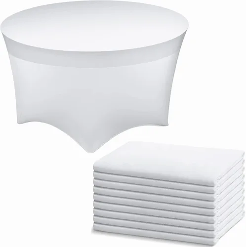 Miniatura 13 de Buryeah Mantel redondo elástico de 5 pies de elastano, lavable a máquina, 60 pulgadas, mantel elástico ajustable para mesa redonda para bodas