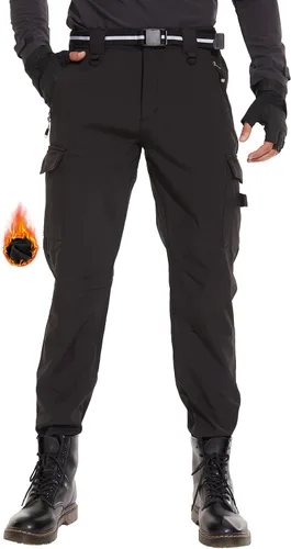 NATUVENIX Snow Pants Men Ski Pants Men Water Resistant Hiking Pants for Men Fleece Lined Tactical Work Snowboard Pants