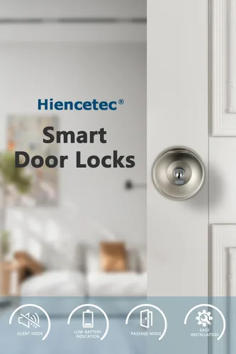 Miniatura 2 de Cerradura de puerta inteligente, perilla de puerta de huellas dactilares con cerradura, cerradura de puerta biométrica de bloqueo automático