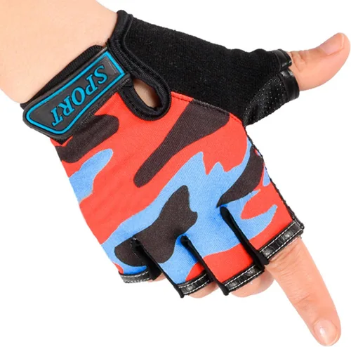 Miniatura 32 de Guantes de ciclismo sin dedos para niños, transpirables, antideslizantes, absorben los golpes, guantes de ciclismo para niños, niñas, niños, pesca
