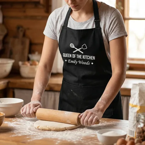 Miniatura 4 de Queen of the Grill Delantal para mujer, delantal de cocina impermeable con 2 bolsillos, divertido regalo de cocina, delantal de chef ajustable