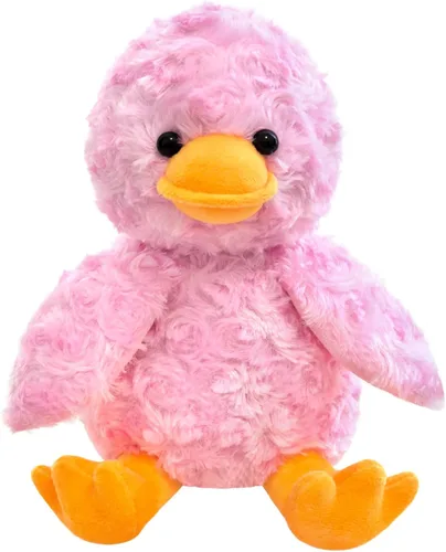 Animal de Peluche Relleno Pato Rosa, Lindo Juguete de Pato Rosa Peludo, Juguete de Peluche Suave y Tierno Abrazable para Niños y Niñas, Regalos para