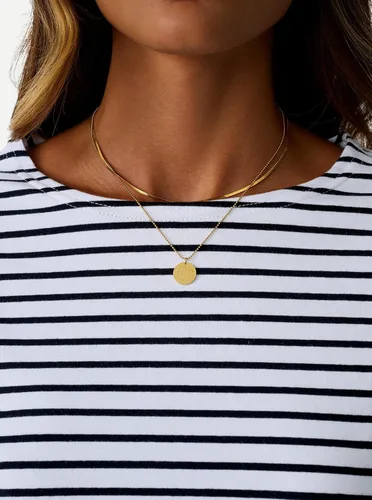 Miniatura 6 de LilyCoco Camisa de manga larga a rayas para mujer, cuello barco, camiseta de ajuste holgado Breton