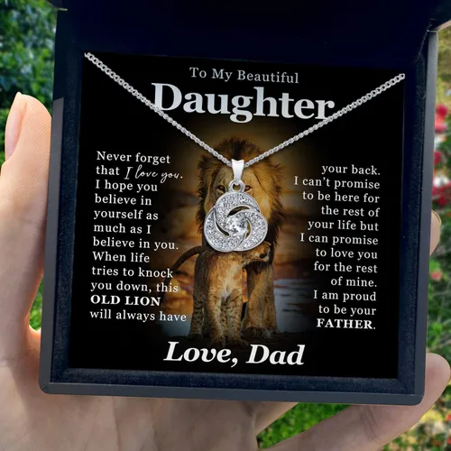 Miniatura 2 de TRYNDI Collar con texto en inglés "To My Beautiful Daughter", regalo del día de San Valentín para hija, para mi hija de papá, regalos para la mejor