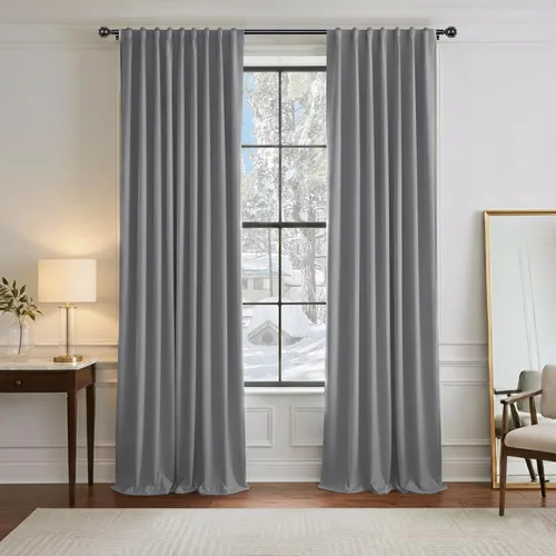 Miniatura 16 de PONY DANCE Cortinas cortas con aislamiento térmico para ventana pequeña, para guardería, baño, cocina, lavandería, caravana, sótano, 29 pulgadas