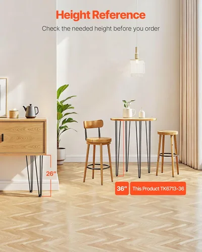 Miniatura 8 de Happybuy Patas de mesa con horquilla de 36 pulgadas en negro, juego de 4 patas de escritorio, capacidad de carga de 220 lbs cada pata, patas