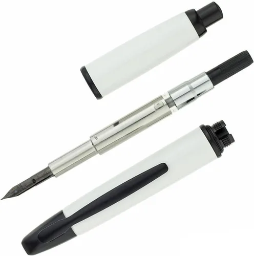 Miniatura 4 de Pilot Namiki Vanishing Point - Pluma estilográfica, blanco y negro, punta de 1.1 puntas de 18 quilates