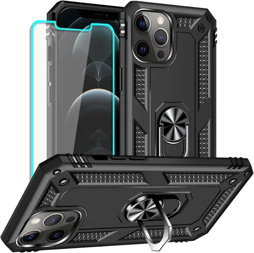 Miniatura 14 de Yiakeng Funda para iPhone 12 Mini: Funda para iPhone 12 Mini con protector de pantalla HD, fundas protectoras de grado militar con anillo para Verde