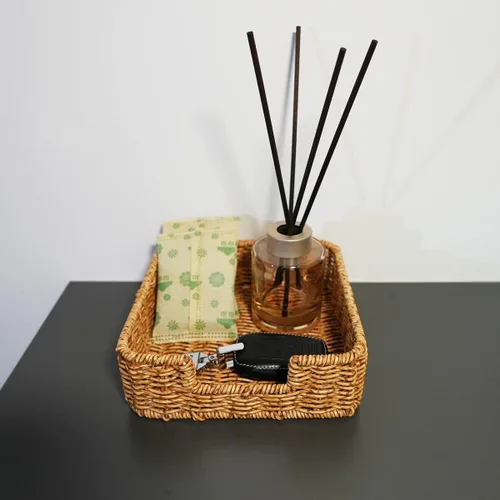 Miniatura 7 de Servilletero de ratán tejido para toallas de invitados para restaurante, cocina, baño, organizadores y almacenamiento