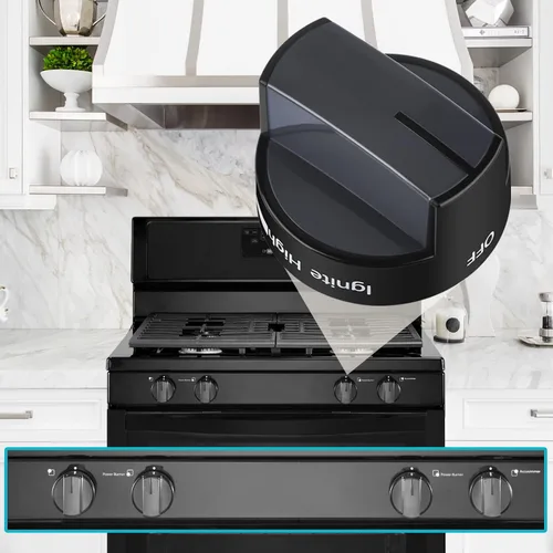 Miniatura 4 de W10339442 - Pomo para estufa de gas, pomos de control de quemador de superficie de cocina, repuesto negro, compatible con cocina de gas