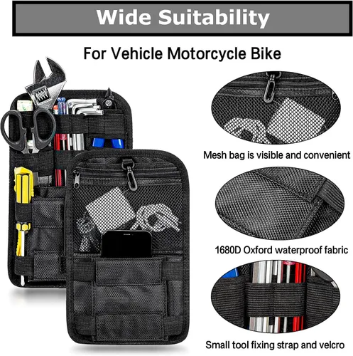Miniatura 3 de PSLER Organizadores de alforjas, bolsas internas para sillín pequeñas, bolsas organizadoras para vehículos, motocicletas, bicicletas, paquetes de 2