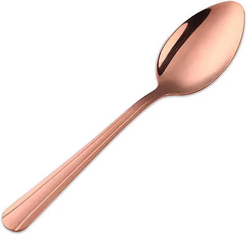 Miniatura 8 de MINGYU Juego de 12 cucharas de acero inoxidable, elegantes cucharas de sopa azules, cucharas de mesa de 7 pulgadas, cucharas de titanio