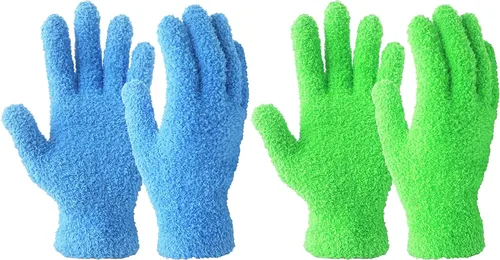 Miniatura 11 de Guantes de microfibra para quitar polvo de plantas de Evridwear reutilizables, guante de limpieza de hojas para plantas de interior, persianas, Azul