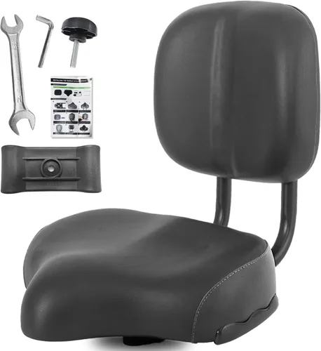 Bike Seat with Backrest, Oversized Comfortable Ergonomic Design Bicycle Saddle for Men and Women Adjustable Height Bike Saddle for Tricycle City
