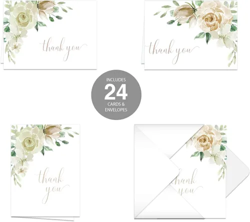 Miniatura 13 de Boho Spirit tarjeta de agradecimiento surtidas – Set de 36 interior en blanco – 6 Diseños interior en blanco – de tarjetas con sobres blancos