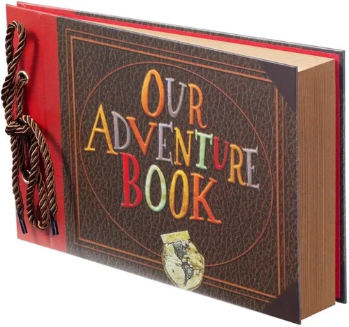 Álbum de Fotos para Scrapbook, Nuestro Libro de Aventuras, Palabras en Relieve Tapa Dura Película Up Álbum de Recortes de Viaje para Aniversario,