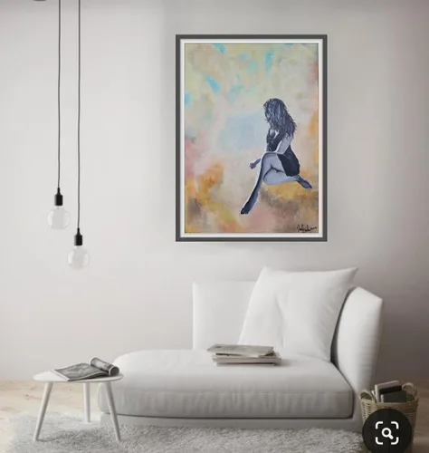 Miniatura 2 de Pintura hecha a mano, acrílico sobre lienzo, arte de pared original abstracto, pieza única firmada por la artista, certificado de autenticidad