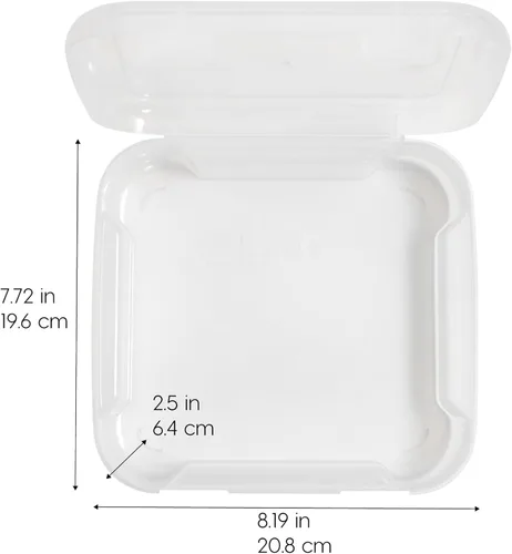 Miniatura 2 de IRIS USA - Paquete de 8 cajas de almacenamiento transparente de plástico para papel de álbumes de recortes de 6" x 6", organizadores portátiles