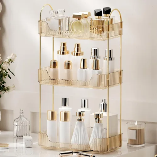 Miniatura 9 de YCIA&DONE Organizador de Baño para Encimera, Almacenamiento de Maquillaje, Estante de Bandeja para Cosméticos para Cuidado de la Piel, Soporte