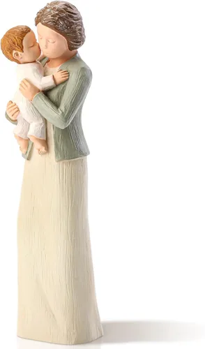 Hensonever Figuras de abuela, figuras esculpidas pintadas a mano para abuela y nieto, regalos de cumpleaños