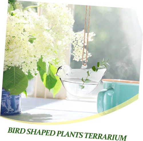 Miniatura 7 de Alipis 2pcs Hanging Glass Flower Pot Bird Shape Hydroponic Planter for Indoor Home Decor Creative Terrarium Container for Succulent Plants
