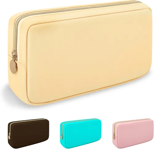 Miniatura 8 de Iqimott Bolsa Grande de Maquillaje de Nylon para Viaje, Bolsa de Cosméticos Preppy Grande Organizadora de Maquillaje de Nylon Bolsa de Artículos
