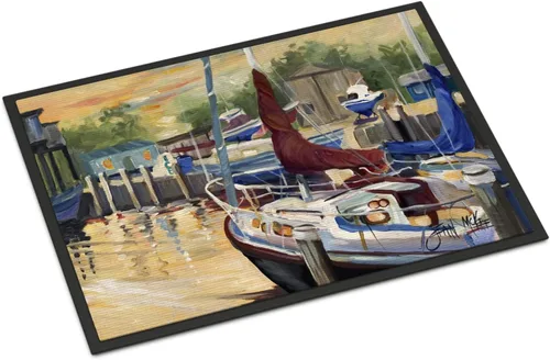 Miniatura 130 de Caroline's Treasures JMK1017JMAT - Tapete de caza de rana garza azul, 24 x 36 pulgadas, tapete para puerta delantera, interior y exterior
