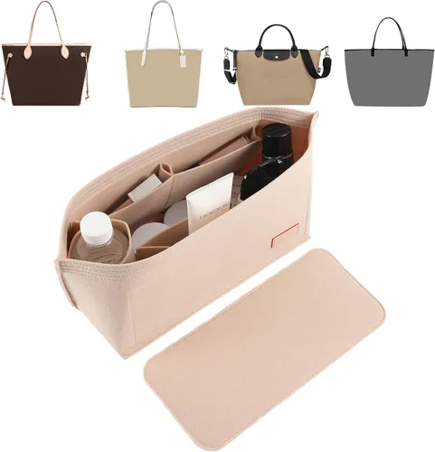 Doxo Organizador de bolso para bolsos y moldeador de base, juego de 2 piezas, organizador de fieltro, organizador de bolsas con cremallera, 7