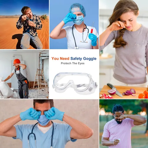 Miniatura 3 de Paquete de 4 Gafas de Seguridad Protectoras para laboratorio de química, ligeras y suaves, sobre lentes de prescripción, antisalpicaduras, Paquete