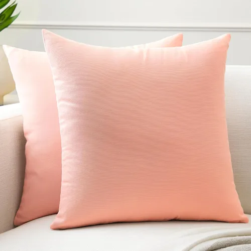 Miniatura 83 de Encasa XO Juego de 2 fundas de almohada de 12 x 12 pulgadas, color beige, sin rellenos, fundas de almohada de algodón para sala de estar, cama