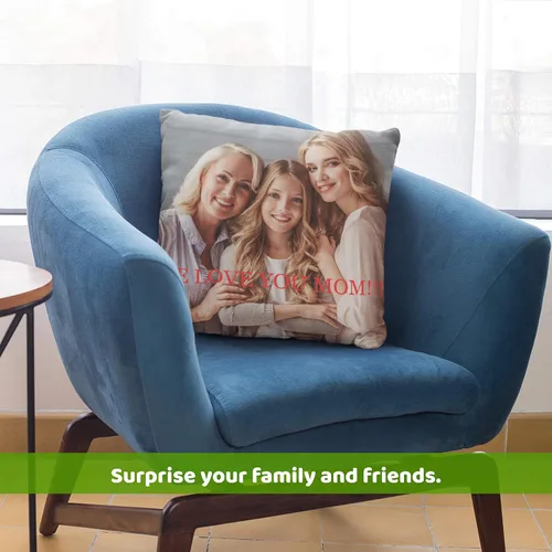 Miniatura 3 de Almohada personalizada para fotos de pareja con cualquier imagen, 16 x 16 pulgadas, inserto opcional, funda de almohada personalizada con tus seres