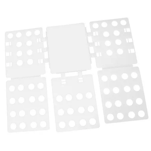 Miniatura 8 de Carpeta de ropa, tabla plegable para camisas, rápido y fácil de plegar, material de PP portátil para viajes (blanco)