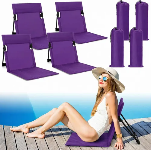 Miniatura 10 de Karenhi Sillas plegables junto a la piscina para borde de la piscina, sillas de playa portátiles con soporte trasero, asientos plegables de piscina