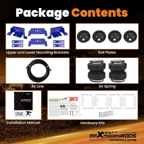 Miniatura 6 de Kit de bolsas de suspensión de aire maXpeedingrods 5000 lbs para Ford F250 F350 4WD RWD 1999-2007 Camiones solo con enganche de cuello de cisne 1105