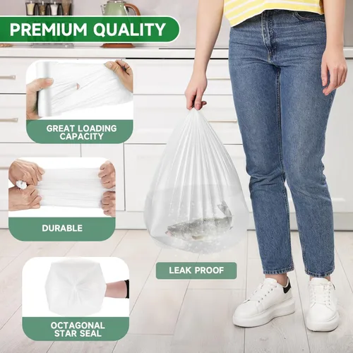 Miniatura 4 de Pequeñas bolsas de basura compostables – Mini bolsa de basura biodegradable de 1.2 galones, sin fragancia y fácil desgarre, a granel, forros