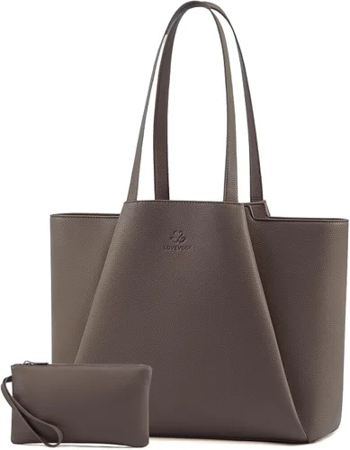 Miniatura 11 de LOVEVOOK Bolso de hombro para portátil para mujer - Bolso de 15.6 pulgadas de cuero sintético con cartera, bolso de oficina de gran capacidad
