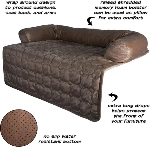 Miniatura 3 de PETMAKER - Funda de sofá para perros, protector de muebles de mascotas de 35 x 35 pulgadas con cojín de espuma viscoelástica, tela acolchada, capa